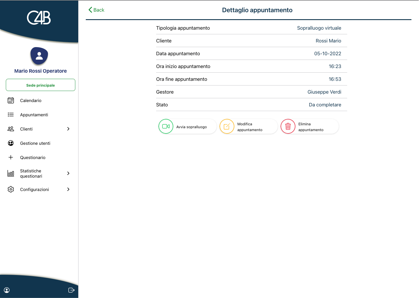 Applicativo Gestione Appuntamenti - Soluzioni Leads, Software, Verifica Qualità e Gestione della Privacy